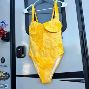 Seea Yellow Floral One Piece Swimsuit